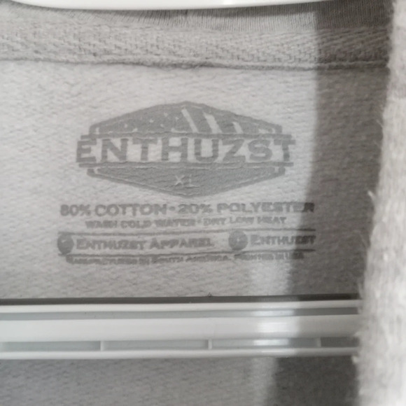 Enthuzst Gray Pullover Hoodie w/ Red, White & Blue Front Logo size XL - Picture 2 of 7